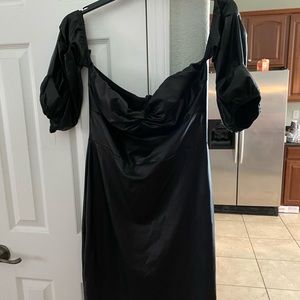 Fashion nova off the shoulder leather dress